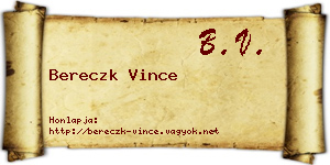 Bereczk Vince névjegykártya