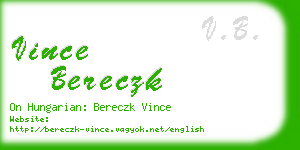 vince bereczk business card
